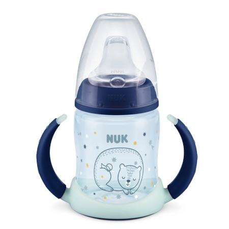 Biberoane si tetine - Biberon cu cioc si manere 150 ml 6-18 luni Nuk First Choice Night 215326