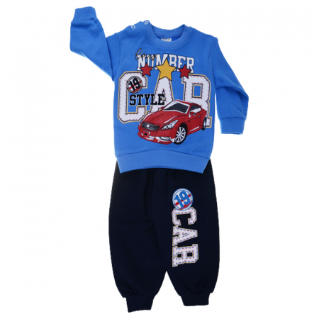 Compleuri baieti maneca lunga - Compleu 2 piese pentru baieti Mini Junior CPBBK-56, Albastru