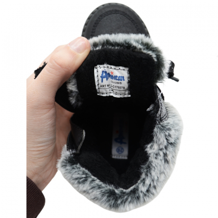 Ghete imblanite pentru fete American Club G-C17607B, Negru [3]