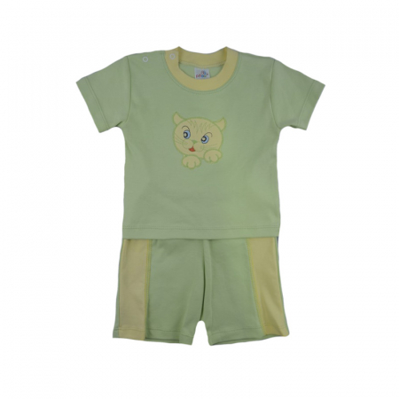 Compleuri baieti de vara - Compleu 2 piese de vara pentru baieti Pifou 32-74V-74 cm, Verde