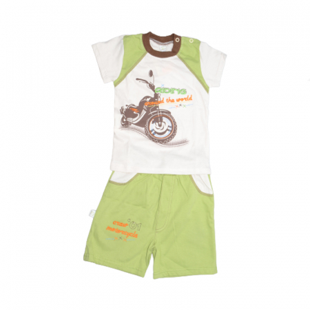 Compleuri baieti de vara - Compleu 2 piese de vara pentru baieti Koala Motorek 03-627, Verde