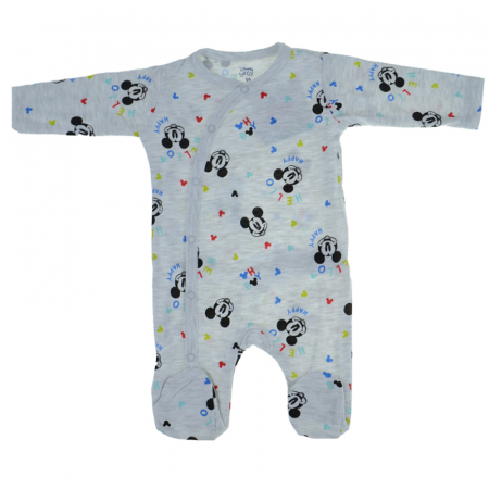 Salopete bebelusi baieti - Salopeta cu maneca lunga pentru baieti E Plus M Mickey Mouse 381693-56, Alb