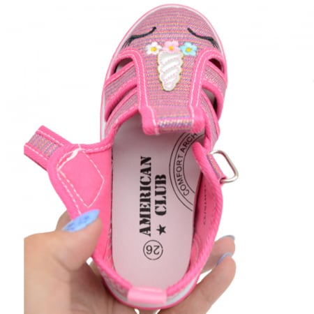 Sandale din panza pentru fete American Club TEN75/22, Fucsia [3]