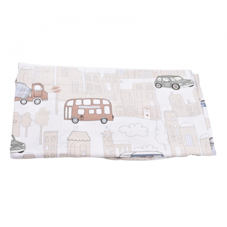 Accesorii camera bebe - Cearsaf cu elastic pentru patut 120 x 60 cm Mini Junior VLT-3, Maro