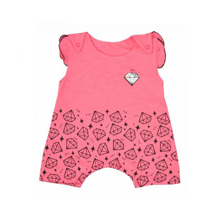 Salopete bebelusi vara fete - Salopeta de vara pentru fete Koala Diamencik 4044-62 cm, Coral