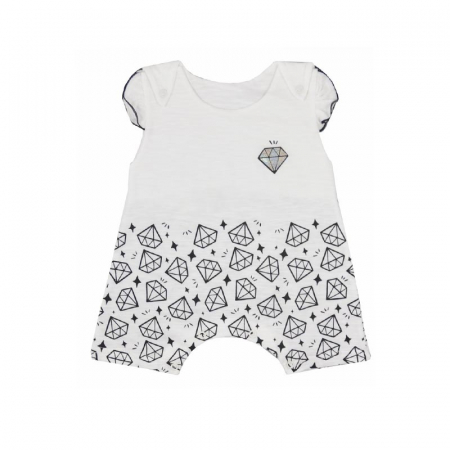 Salopete bebelusi vara fete - Salopeta de vara pentru fete Koala Diamencik 4045-62 cm, Alb