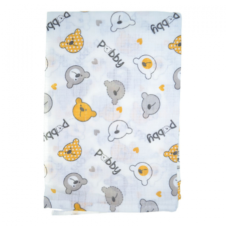 Accesorii camera bebe - Paturica muselina din bumbac pentru bebelusi 75 x 55 cm Mini Junior FNTMJ-E, Multicolor