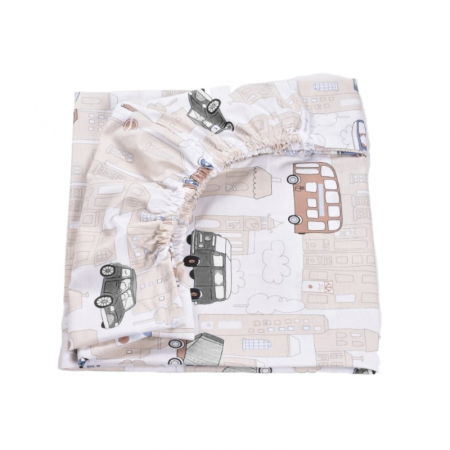 Cearsaf cu elastic pentru patut 120 x 60 cm Mini Junior VLT-3, Maro [1]