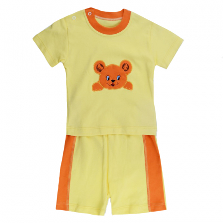 Compleuri baieti de vara - Compleu 2 piese de vara pentru baieti Mini Junior 32-36G-62-68 cm, Galben