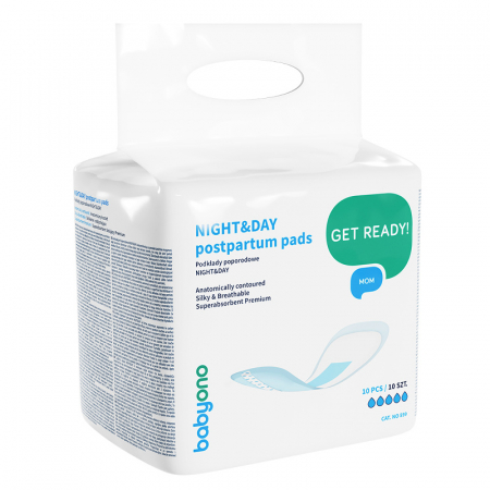 Set 10 absorbante postnatale BabyOno Night&Day 599, Alb [2]