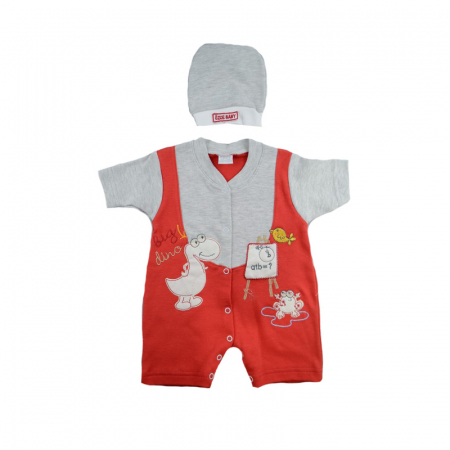 Salopete bebelusi vara baieti - Salopeta de vara pentru baieti Ozce 62-28R-62 cm, Rosu