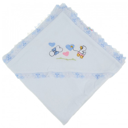 Prosoape - Prosop cu gluga 90 x 90 cm pentru baieti Pifou 9001A15, Alb