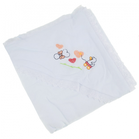 Prosoape - Prosop cu gluga 90 x 90 cm pentru fete Pifou 9001A18, Alb