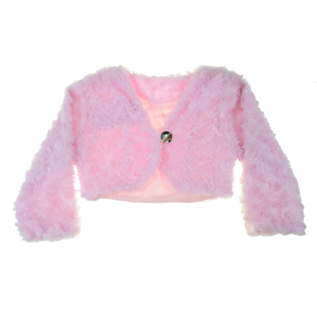 Îmbrăcăminte fete - Bolero elegant din blanita pentru fete Sara Line BBSL-12012, Roz