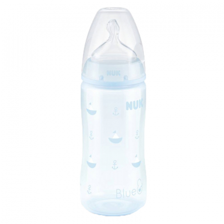 Biberoane si tetine - Biberon din polipropilena cu tetina din silicon Nuk First Choice+ 0-6 luni 300 ml 741719A