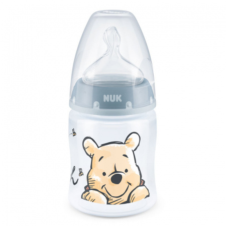 Biberoane si tetine - Biberon din polipropilena cu tetina din silicon 150 ml Nuk First Choice Winnie The Pooh 743932, Albastru