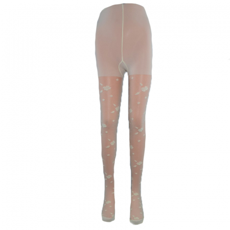 Îmbrăcăminte fete - Dres 20 DEN pentru fete Petra-Elisa Serena 000626, Alb