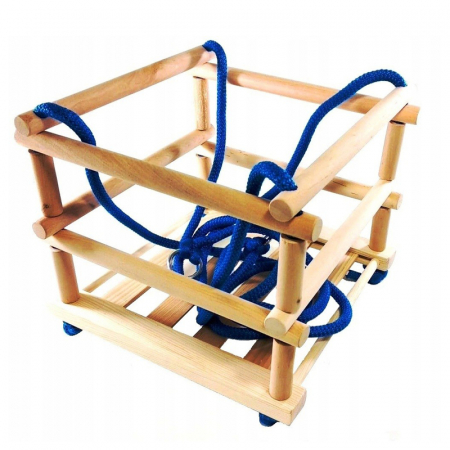 Leagane de exterior - Leagan din lemn cu franghie pentru baieti Mini Junior 894198, Albastru