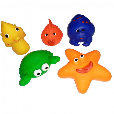 Joaca, activitati si ambalaje - Set 5 jucarii pentru baie Tullo 836, Multicolor