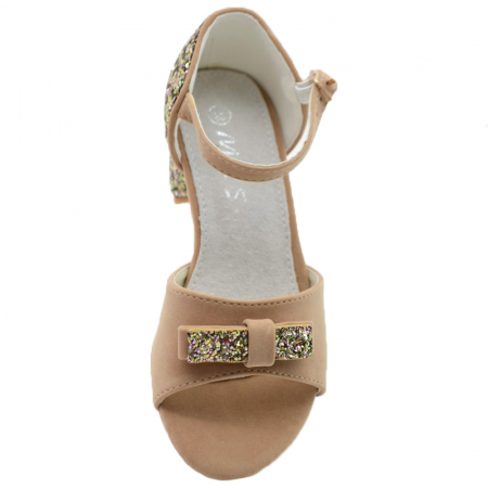 Sandale cu toc pentru fete MRS R1510-B-24, Bej [1]