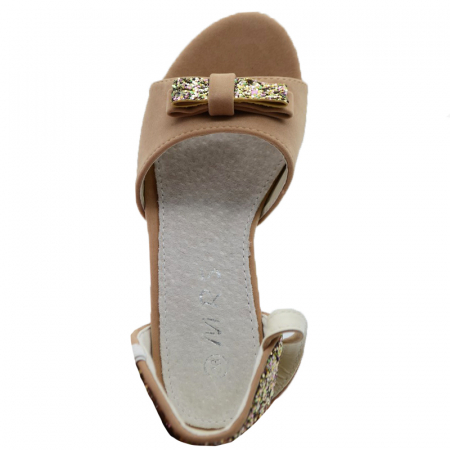 Sandale cu toc pentru fete MRS R1510-B-24, Bej [3]