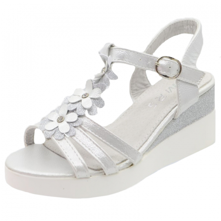 Sandale cu platforma fete - Sandale cu platforma pentru fete MRS M815AR-31, Argintiu
