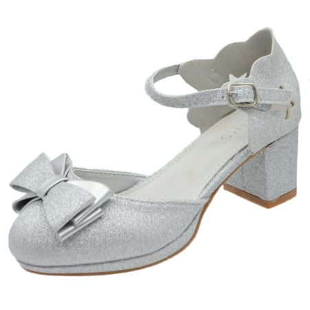 Pantofi cu toc fete - Pantofi cu toc pentru fete MRS M2016-31, Argintiu