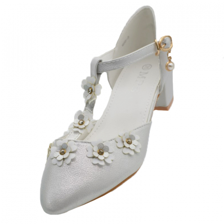 Pantofi cu toc pentru fete MRS M65-3A-30, Alb [1]