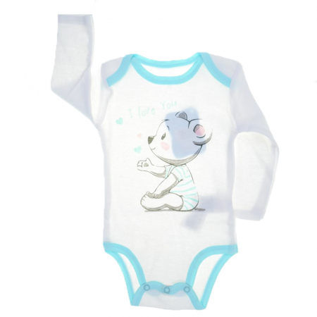 Body-uri baieti - Body cu maneca lunga pentru baieti E Plus M 874432-3, Alb