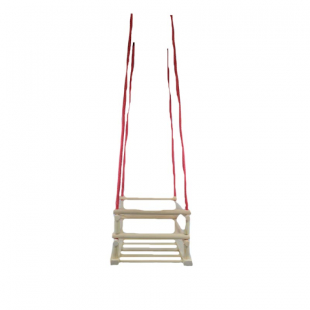 Leagane de exterior - Leagan din lemn cu franghie pentru copii Mini Junior 894198, Crem