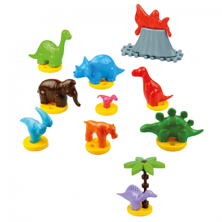 Joaca, activitati si ambalaje - Set 25 de piese figurine dinozauri 26 cm Marioinex 903735, Multicolor