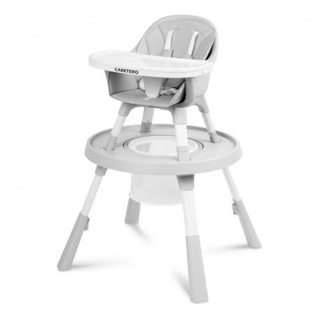 Scaune de masa bebe - Scaun 3 in 1 transformabil pentru copii Caretero Velmo VELV-1, Alb