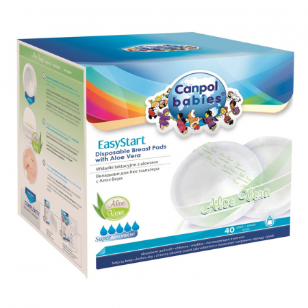 Absorbante pentru san 40 bucati Canpol Babies Aloe Vera 19/608, Alb [0]
