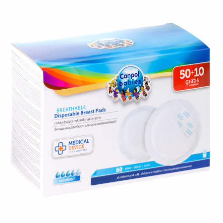 Absorbante pentru san - Absorbante pentru san 60 bucati Canpol Babies 1/652, Alb