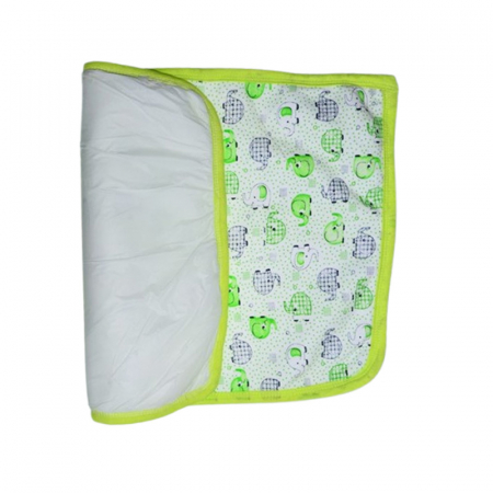 Aleza impermeabila si refolosibila din bumbac, 60 x 40 cm pentru bebe, Mini Junior ALZ0109V, Verde [2]