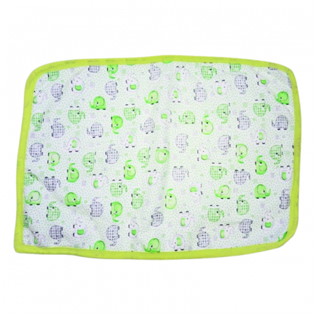 Aleze si chilotei scutec - Aleza impermeabila si refolosibila din bumbac, 60 x 40 cm pentru bebe, Mini Junior ALZ0109V, Verde