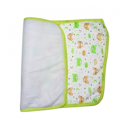Aleza impermeabila si refolosibila din bumbac, 60 x 40 cm pentru bebe, Mini Junior ALZ0109V2, Verde [1]
