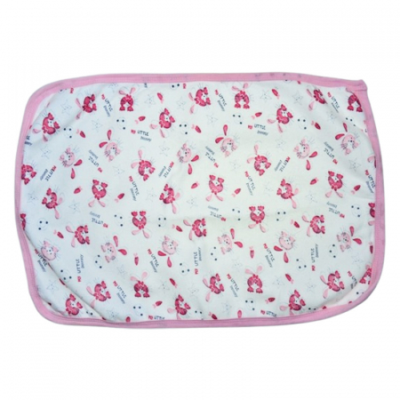 Aleze si chilotei scutec - Aleza impermeabila si refolosibila din bumbac, 60 x 40 cm pentru bebe, Mini Junior ALZ0109R, Roz