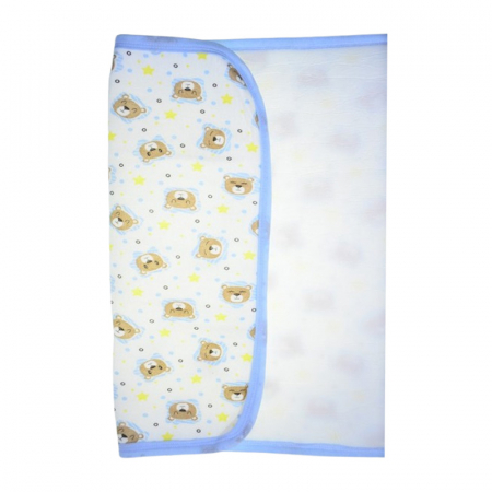 Aleza impermeabila si refolosibila din bumbac 70 x 50 cm pentru bebe, Mini Junior ALZ0109A2, Albastru [1]
