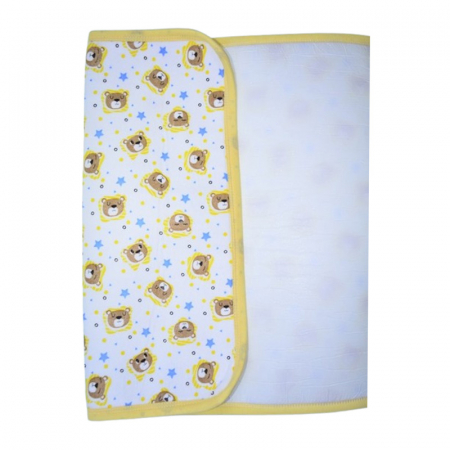 Aleza impermeabila si refolosibila din bumbac 70 x 50 cm pentru bebe, Mini Junior ALZ0109G3, Galben [2]