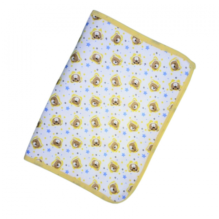 Aleze si chilotei scutec - Aleza impermeabila si refolosibila din bumbac 70 x 50 cm pentru bebe, Mini Junior ALZ0109G3, Galben