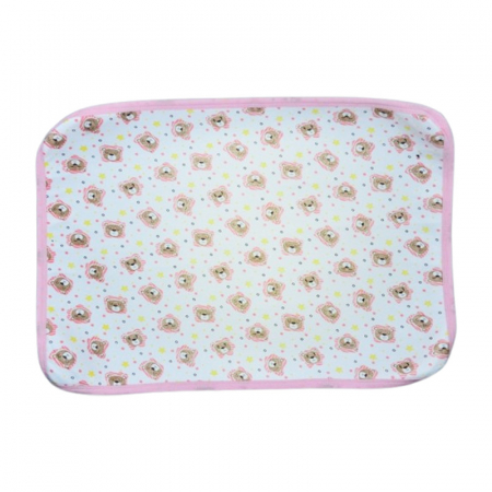 Aleza impermeabila si refolosibila din bumbac 70 x 50 cm pentru bebe, Mini Junior ALZ0109R3, Roz [1]
