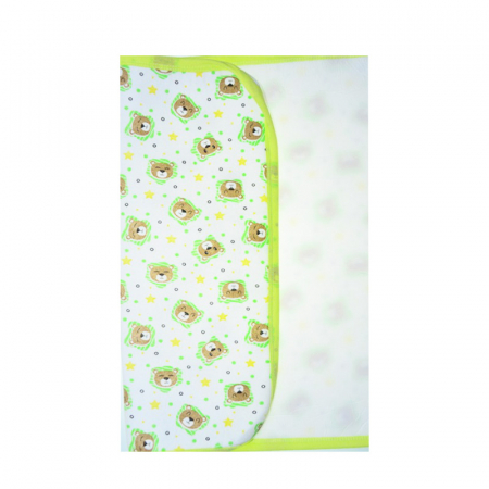 Aleza impermeabila si refolosibila din bumbac 70 x 50 cm pentru bebe, Mini Junior ALZ0109V3, Verde [2]