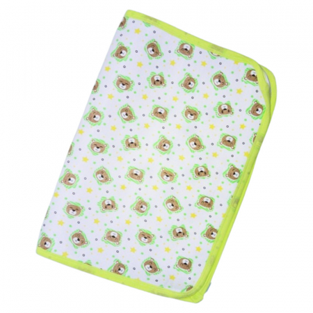 Aleze si chilotei scutec - Aleza impermeabila si refolosibila din bumbac 70 x 50 cm pentru bebe, Mini Junior ALZ0109V3, Verde