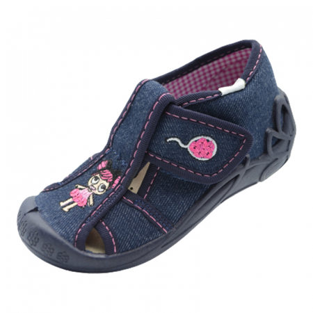 Sandale panza fete - Sandale din panza pentru fete Freedom FRE4123-22, Bleumarin