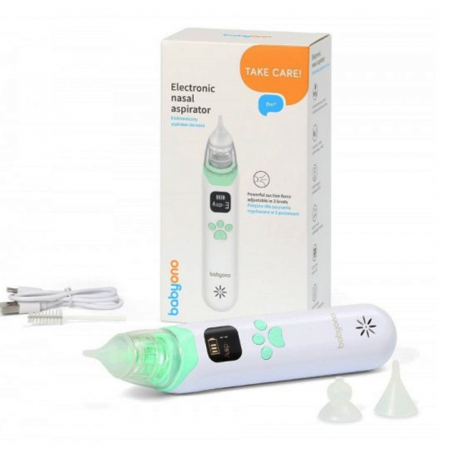 Aspiratoare nazale - Aspirator nazal electric BabyOno 1470, Alb