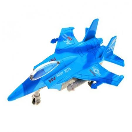 Joaca, activitati si ambalaje - Avion metalic pentru baieti Midex MY66-048-A, Albastru