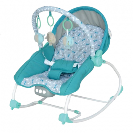 Balansoare si leagane - Balansoar muzical cu vibratii 2 in 1 Baby Mix BR-212-18, Turcoaz
