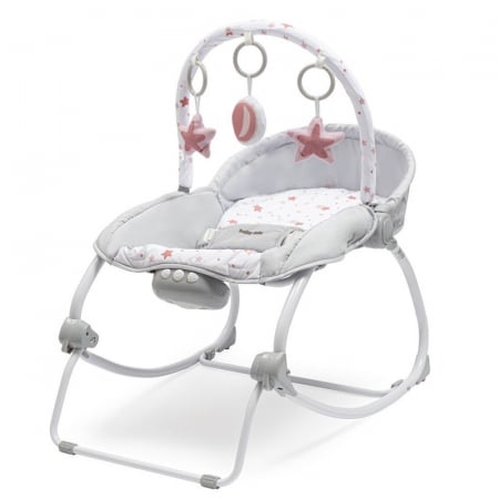 Balansoar muzical cu vibratii 2 in 1 Baby Mix MJ2103-11, Roz [1]
