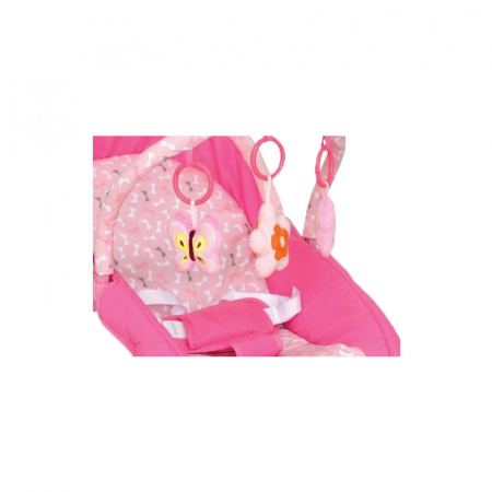 Balansoar muzical cu vibratii 2 in 1 pentru bebelusi BabyMix BR212-18R, Roz [2]